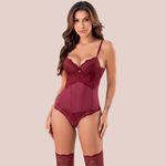 18207 - Conjunto Lageli Corselete . Calcinha fio e meias. - Sensuale - 2474 (ROSSET)