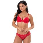 31208 - Conjunto Push Up. Calcinha fio - Vermelho