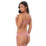 31212 - Conjunto Push Up. Calcinha fio - Rosa