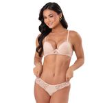 30315 - Conjunto Push Up. Calcinha fio. - Nude