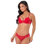 31209 - Conjunto Push Up. Calcinha larga - Vermelho