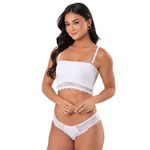 31014 - Conjunto Sutiã top e calcinha fio - Branco