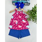 Conjunto Alcinha Menina Pássaros Marsala Kyly 