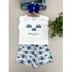 Conjunto Regata Menina Coqueiro Azul Alakazoo