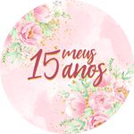 Painel Redondo e Capas Meus 15 anos 