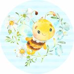 Painel Redondo e Capas Abelinha Cute 