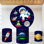 Painel Redondo e Capas de Cilindros Veste fácil com elástico Astronauta
