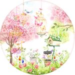 Painel Redondo Em tecido Sublimado Jardim 