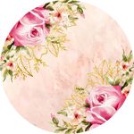 Painel Tecido Floral 1,30x1,30 Redondo C/elástico
