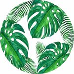 Painel Folhagem Tropical 1,00 X 1,00 Redondo C/elástico