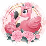 Painel Redondo Tecido Sublimado 1,50x1,50 Flamingo