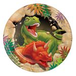 Painel Em Tecido Redondo Sublimado 1,50x1,50 Dinossauros