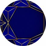 Painel Azul Abstrato 1,30 X 1,30 Tecido Redondo C/elástico