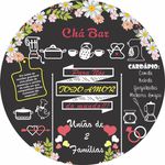 Painel Chá Bar Floral 1,50 X 1,50 Redondo C/elástico
