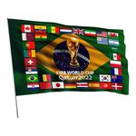 Bandeira Países Copa Do Mundo Em Tecido Sublimado 1,50x1,00