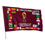 Bandeira Países Copa Do Mundo Em Tecido Sublimado 1,50x1,00