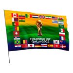 Bandeira Países Copa Do Mundo Em Tecido Sublimado 1,50x1,00