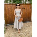 Vestido Midi Texturizado - Bege