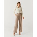 Calça Pantalona Alf Melange - Marrom