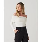 Blusa Ombro a Ombro Manga Longa - Off White