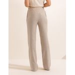 Calça Alfaiataria Reta Risca de Giz - Linho Natural