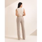 Calça Alfaiataria Reta Risca de Giz - Linho Natural