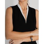 Vestido Midi Bicolor - Preto