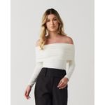 Blusa Ombro a Ombro Manga Longa - Off White