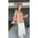 Camisa Linho Cava Deslocada - Marrom