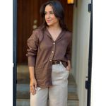 Camisa Linho Malu - Marrom
