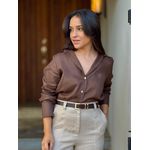 Camisa Linho Malu - Marrom