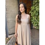 Vestido Filipa Viscolinho - Bege