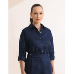 Camisa Linho 100% - Marinho Azul Noite