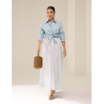 Saia Midi Tricoline - Off White
