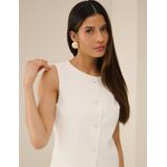 Colete Alongado Alfaiataria - Off White teste .