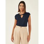 Blusa Torção No Decote Vany - Azul Marinho