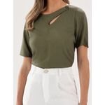 Blusa Kiara Mg Curta - Verde Oliva