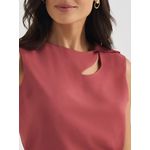 Blusa Crepe Bruna S Manga - Rosa Nude