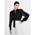 Blusa Crepe C Laço Vanilde - Preto