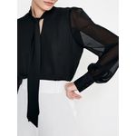 Blusa Crepe C Laço Vanilde - Preto