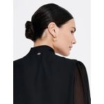 Blusa Crepe C Laço Vanilde - Preto