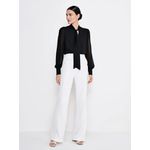 Blusa Crepe C Laço Vanilde - Preto