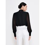 Blusa Crepe C Laço Vanilde - Preto