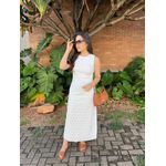 Vestido Midi Algodão Maquinetado - Branco