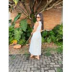 Vestido Midi Algodão Maquinetado - Branco