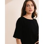 Blusa Recorte Alfaiataria - Preto