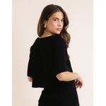 Blusa Recorte Alfaiataria - Preto