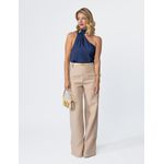 Calça Pantalona Alfaiataria - Bege Fendi