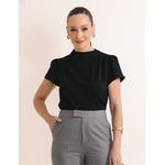 Blusa Pregas Crepe Texturizado - Preto