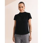 Blusa Pregas Crepe Texturizado - Preto